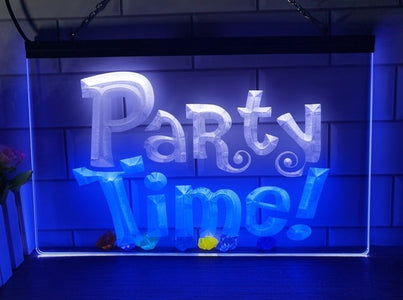 Party Time Two Tone Illuminated Sign