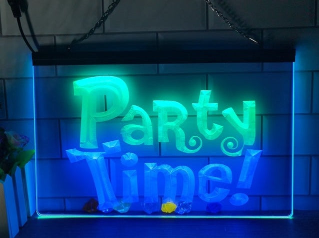 Party Time Two Tone Illuminated Sign