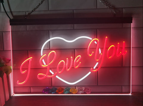 Image of I Love You Two Tone Illuminated Sign