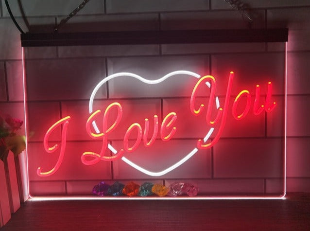 I Love You Two Tone Illuminated Sign