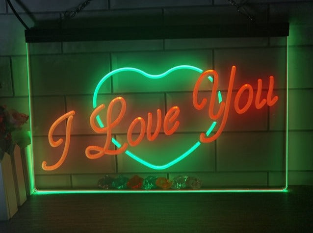 I Love You Two Tone Illuminated Sign