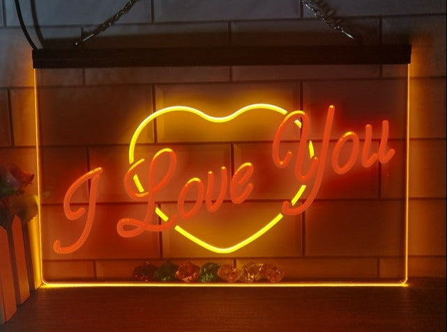 I Love You Two Tone Illuminated Sign