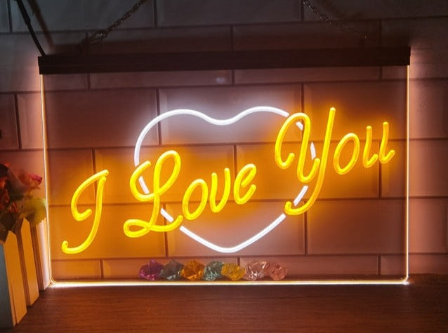 I Love You Two Tone Illuminated Sign