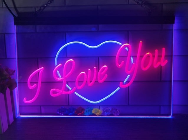 I Love You Two Tone Illuminated Sign