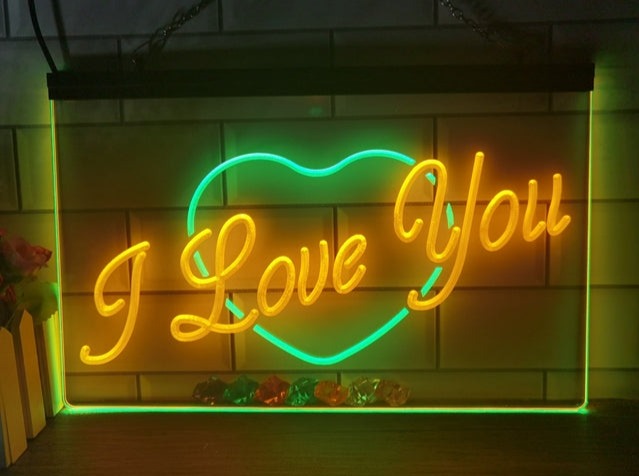 I Love You Two Tone Illuminated Sign
