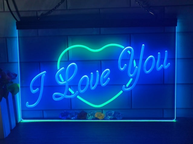 I Love You Two Tone Illuminated Sign