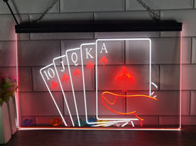 Poker Hand Two Tone Illuminated Sign