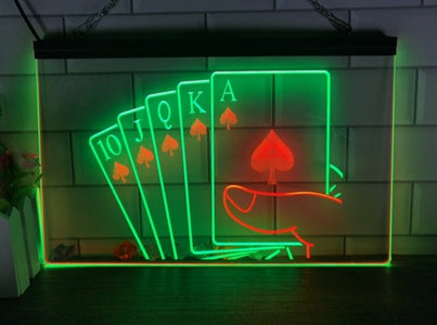 Poker Hand Two Tone Illuminated Sign