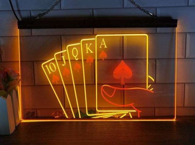 Poker Hand Two Tone Illuminated Sign