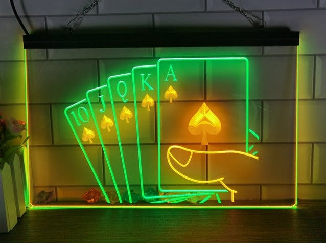 Poker Hand Two Tone Illuminated Sign