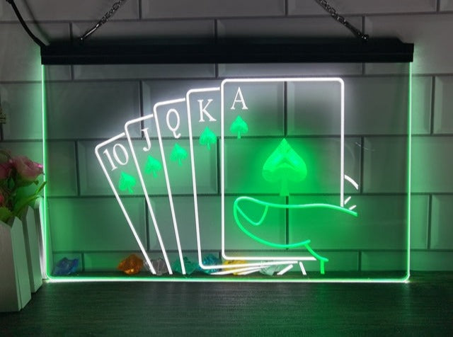 Poker Hand Two Tone Illuminated Sign