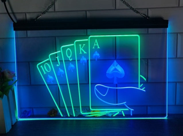Poker Hand Two Tone Illuminated Sign