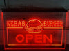 Kebab Burger Fast Food Open Illuminated Sign