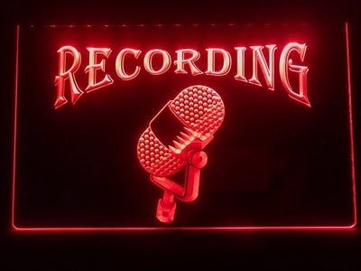 Recording Old Style Microphone Illuminated Sign