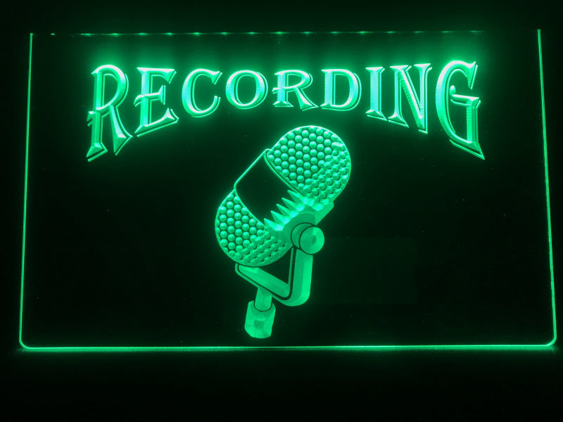 Recording Old Style Microphone Illuminated Sign