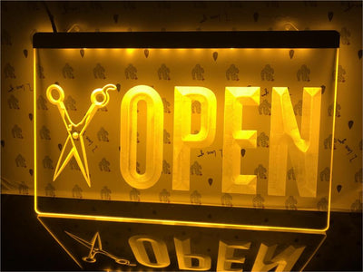 Open Barber Shop Illuminated Sign