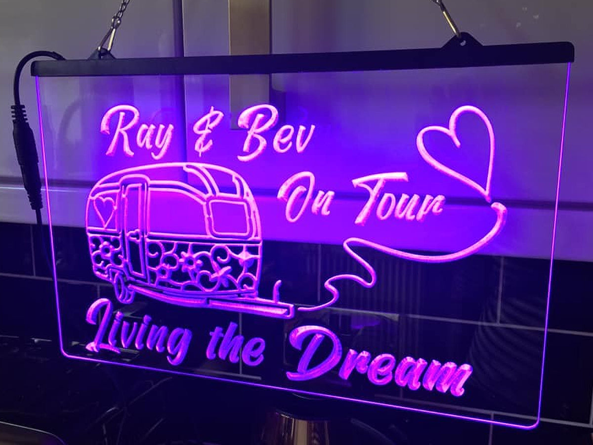 On Tour Living the Dream Personalized Illuminated Sign
