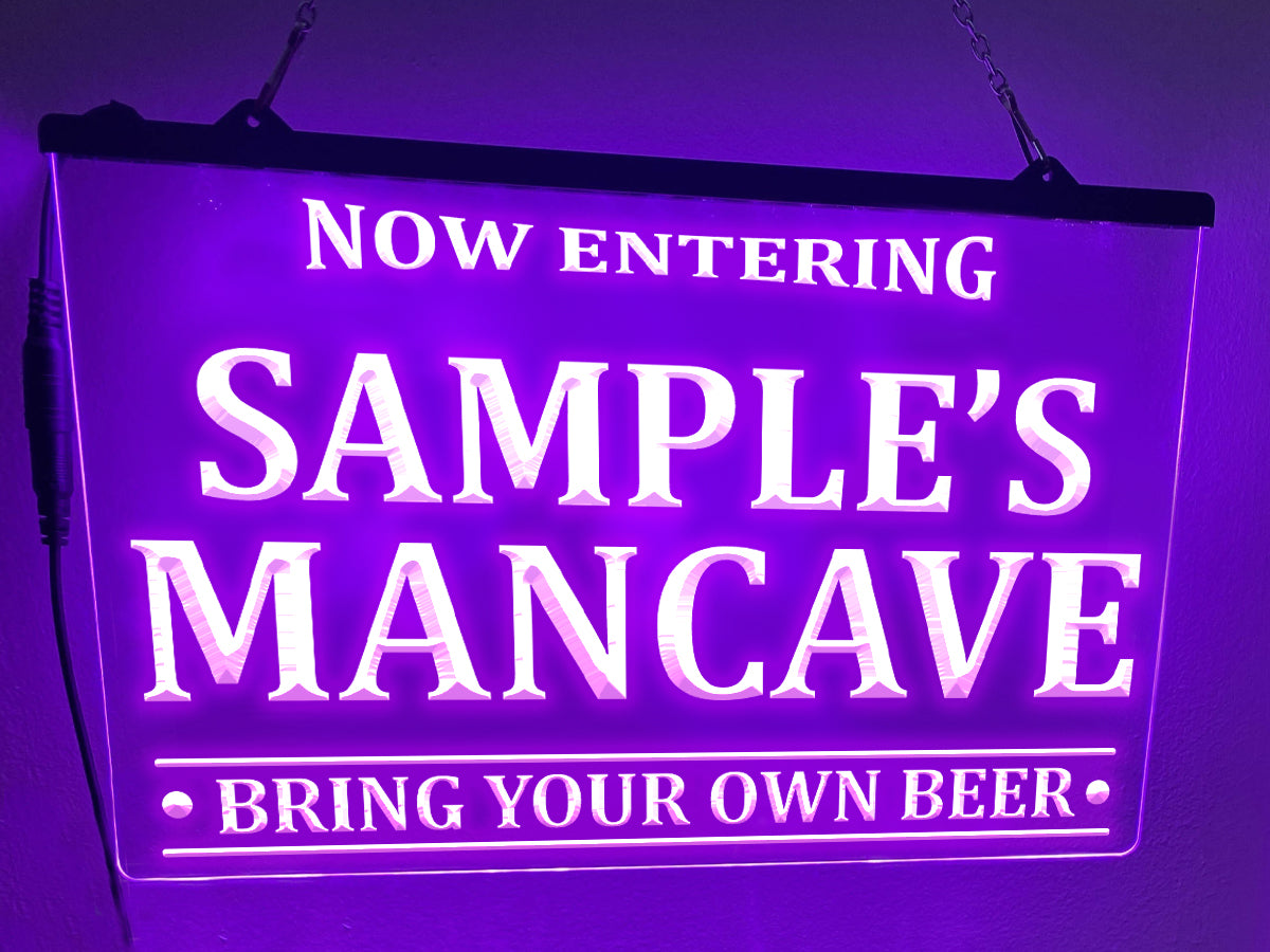 Now Entering Man Cave Personalized Illuminated Sign
