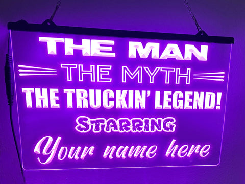 Image of neon trucking legend sign - violet
