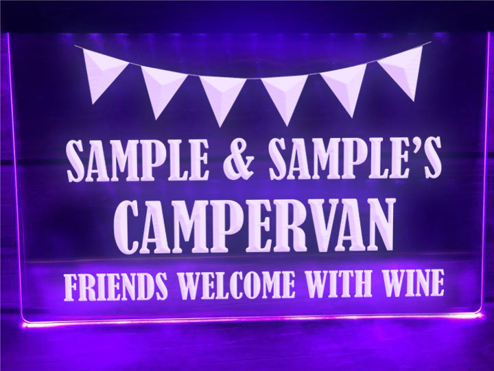 Friends Welcome with Wine Personalized Illuminated Sign