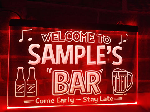 Personalized Bar Sign Red