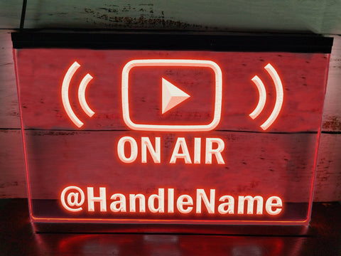 Image of YouTube On Air Personalized Handle Name Illuminated Sign