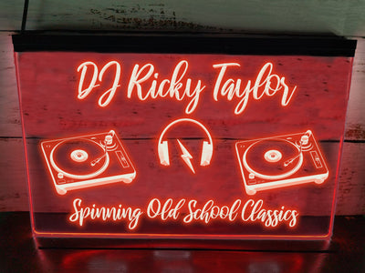 DJ Spinning Your Music Illuminated LED Neon Sign
