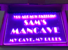 My Cave My Rules Personalized Illuminated Sign