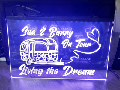 On Tour Living the Dream Personalized Illuminated Sign