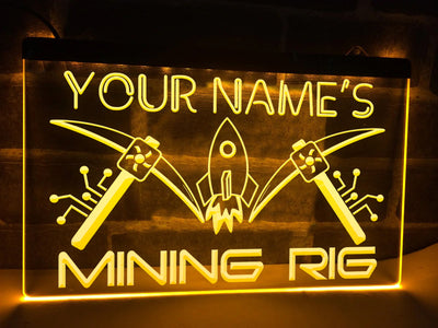 Crypto Mining Rig Personalized Illuminated Sign